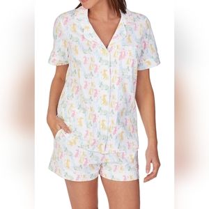 BedHead Pajamas Shorts Set Family Matching Bunny Print Short Sleeves Sz S